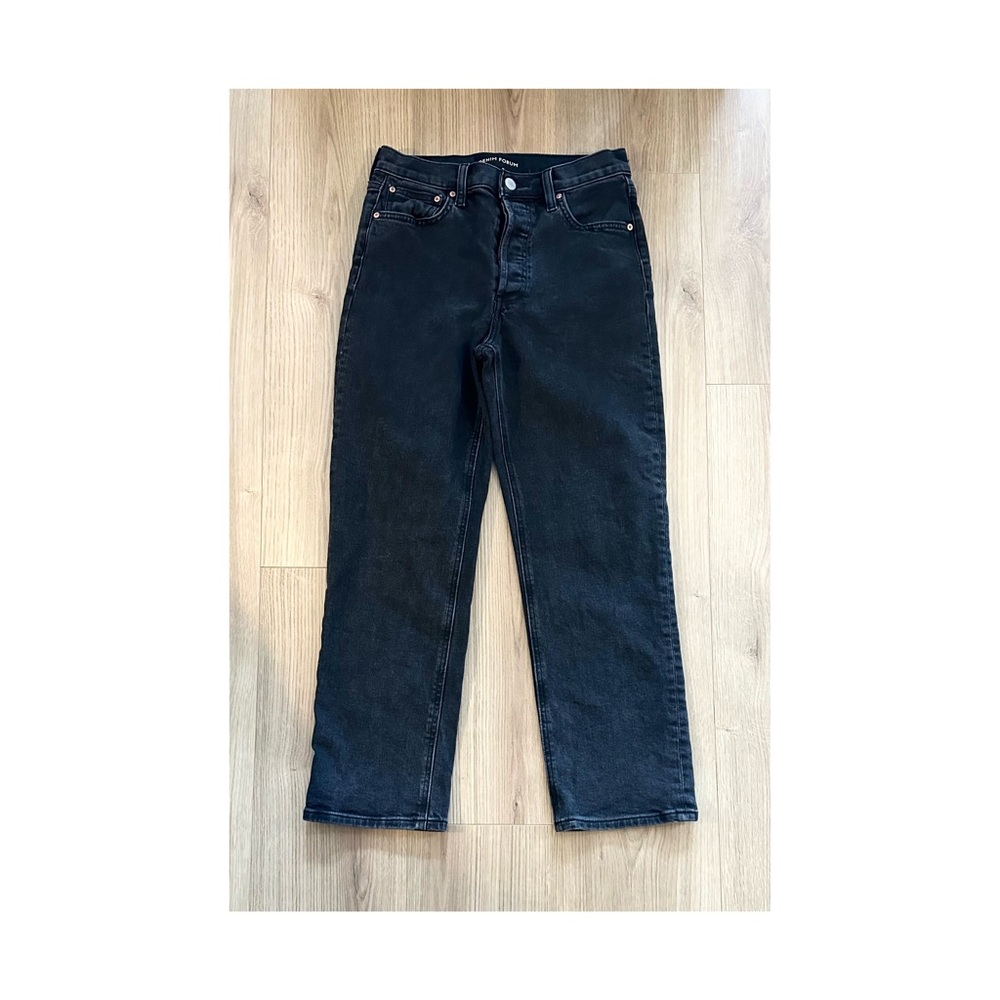 Denim Forum Straight Leg Jeans in Black